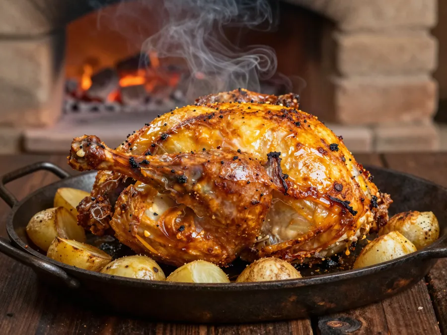Pollo al horno de barro de Don Cipriano, Azul